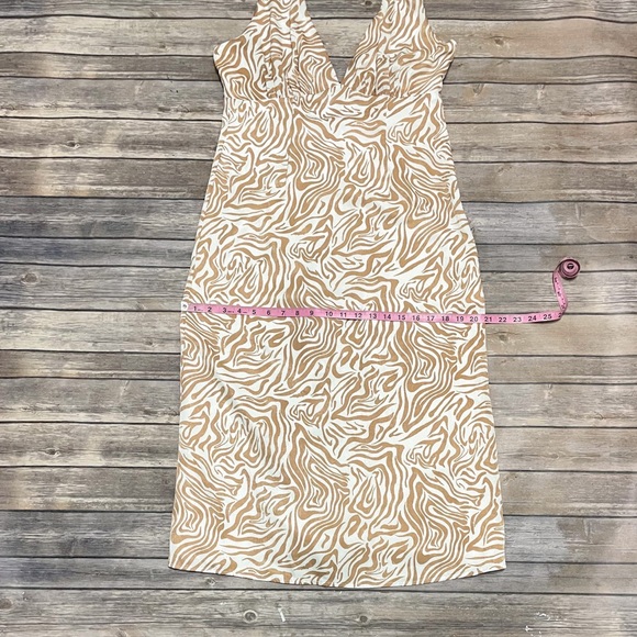 Song Of Style Jude Ivory Tan Halter Midi Backless Dress Medium Swirl Print - Picture 10 of 12